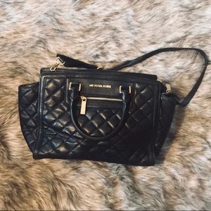 Michael Kors Selma Quilted Leather Black Satchel